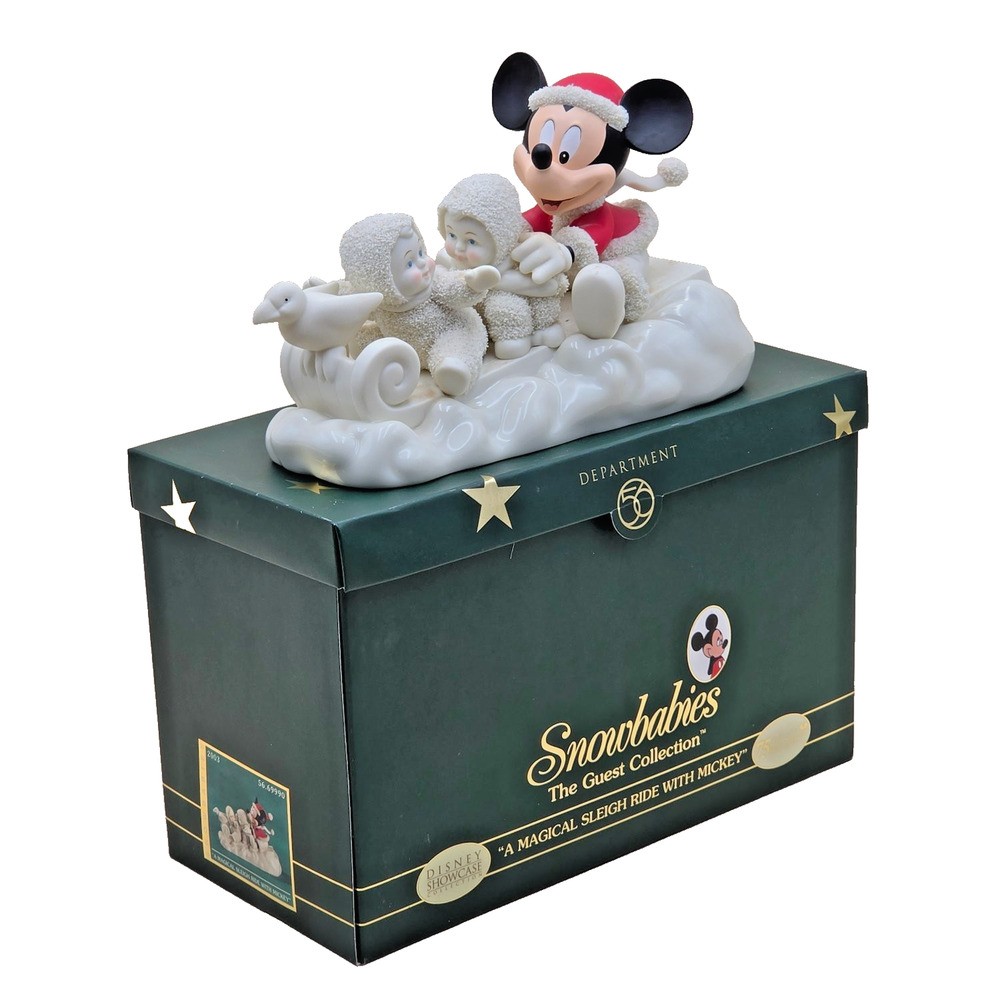 Vintage Department 56 Snowbabies Disney A Magical Sleigh Ride With Mickey